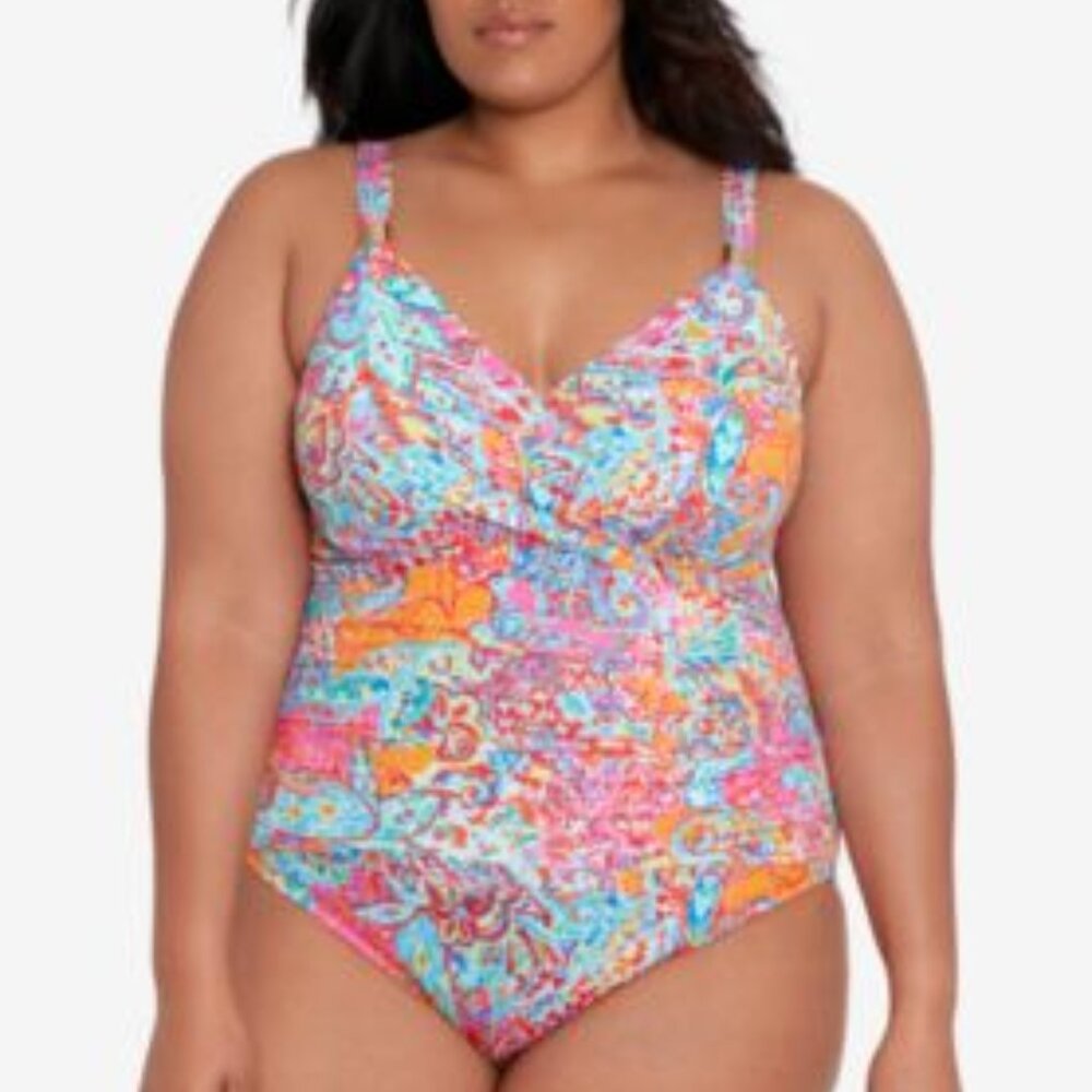 Ralph Lauren Plus Surplice Underwire One-Piece Swimsuit Various Sizes